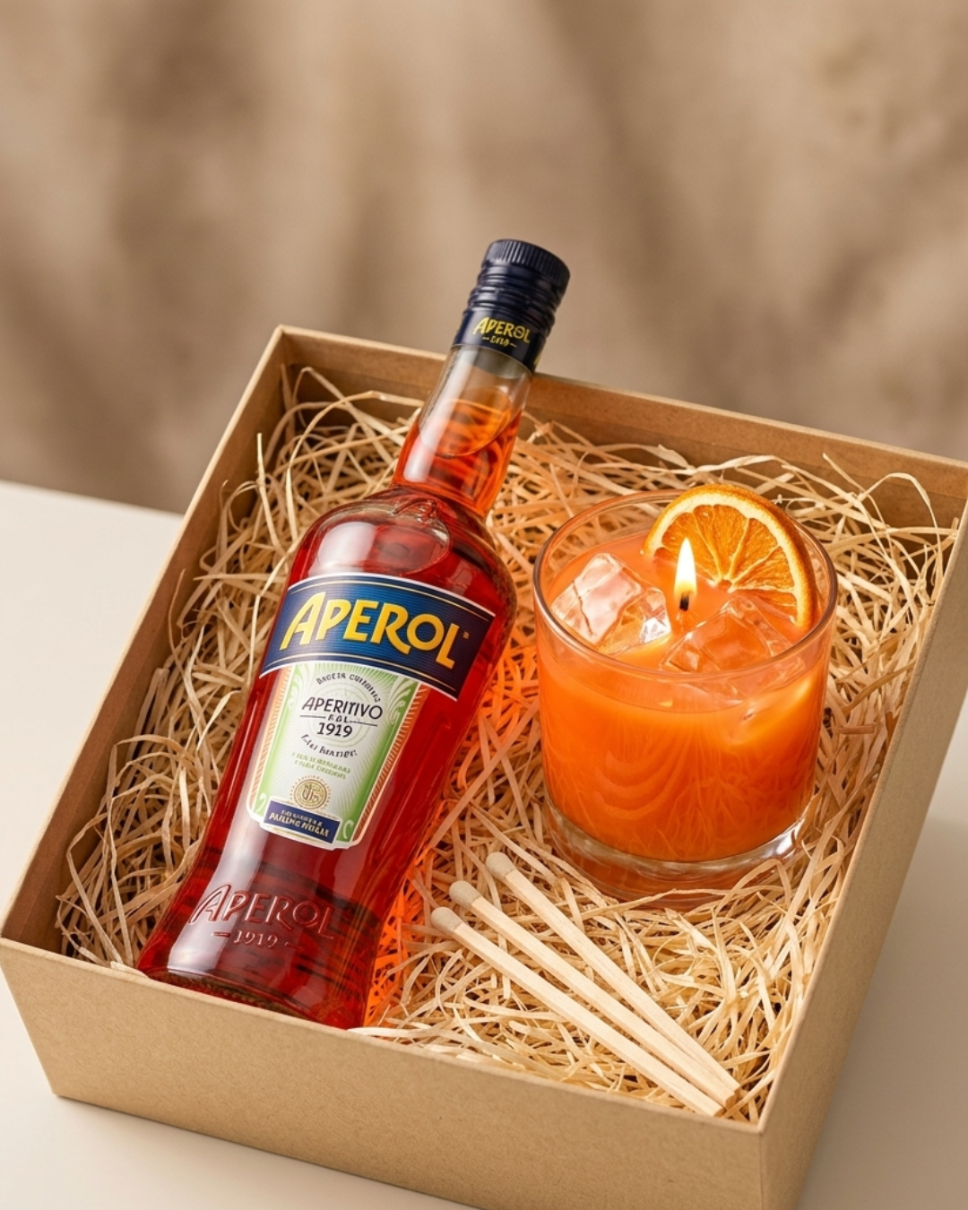 Box presente Aperol com vela